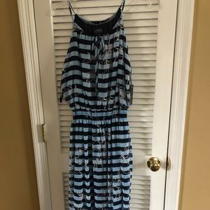 Ladies Blue floral maxi dress